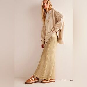 Free People- Creme Beautiful Escape Knit Maxi Skirt